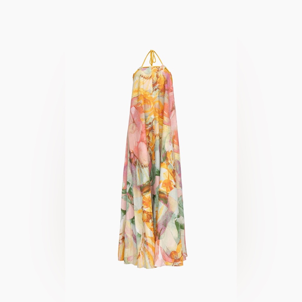 Andrea Iyamah Multicolor Floral Maxi Dress - Yellow, Pink, Green